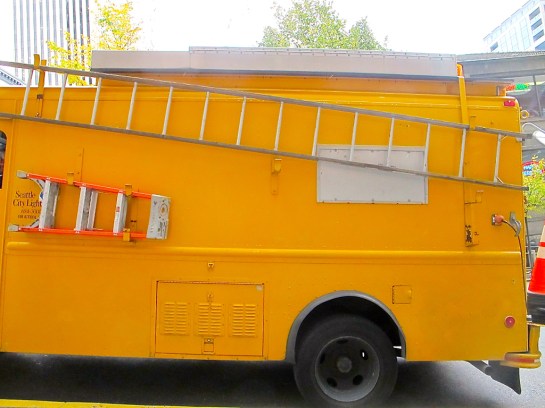 Yellow Truck with Ladders
