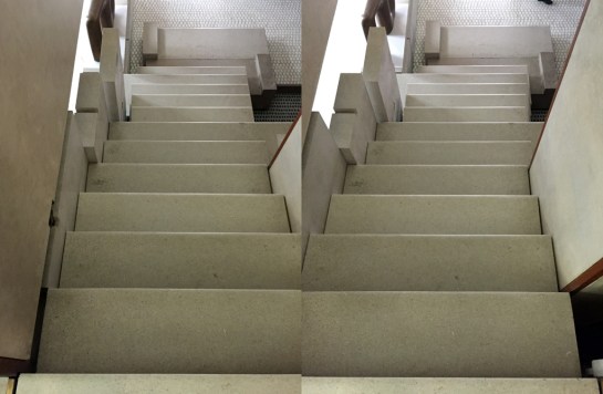 Olivetti Showroom, Looking down the stairs in stereo