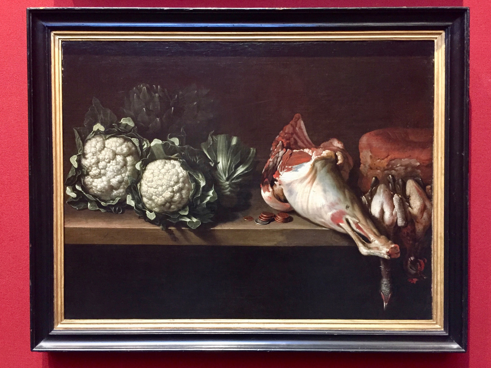 Still Life of Cauliflowers, Poultry and a Leg of Mutton. Richard Waitt